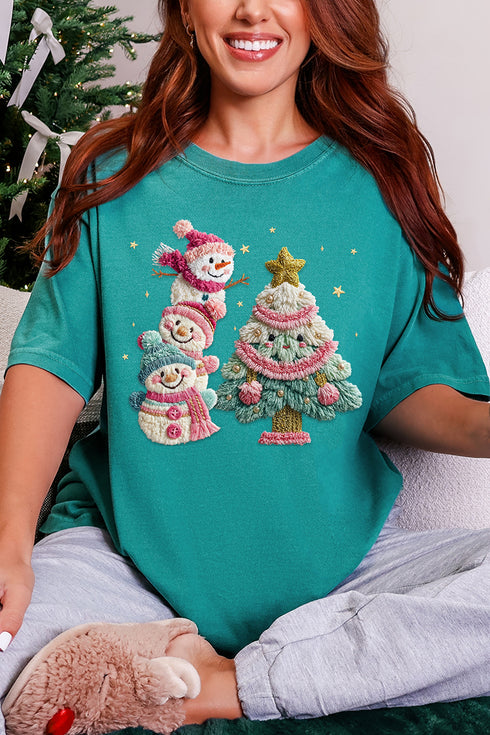 Yarnin' For Christmas Faux Yarn Comfort Colors Adult Ring-Spun Cotton Tee