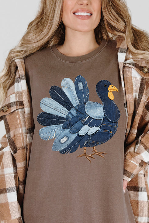 Turkey In Stitches Comfort Colors Adult Ring-Spun Cotton Tee