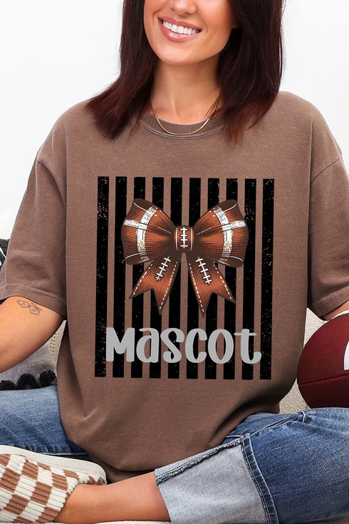 Personalized Black Varsity Bow Comfort Colors Adult Ring-Spun Cotton Tee *Enter Mascot Name