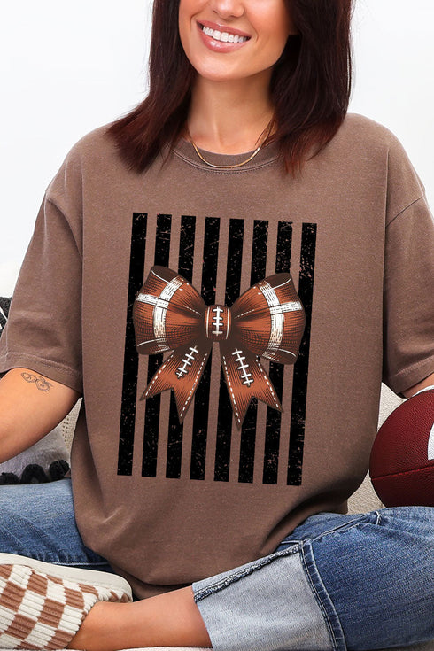 Black Varsity Bow Comfort Colors Adult Ring-Spun Cotton Tee