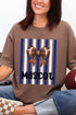 Personalized Blue & White Varsity Bow Comfort Colors Adult Ring-Spun Cotton Tee *Enter Mascot Name