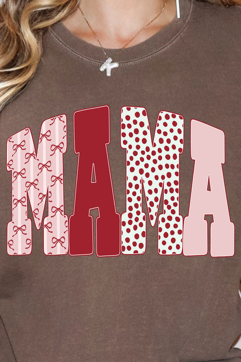 Blush And Bows Mama Comfort Colors Adult Ring-Spun Cotton Tee