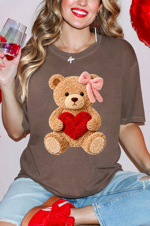 Cozy Heart Cub Faux Yarn Comfort Colors Adult Ring-Spun Cotton Tee