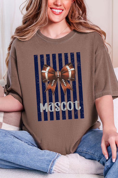 Personalized Navy Varsity Bow Comfort Colors Adult Ring-Spun Cotton Tee