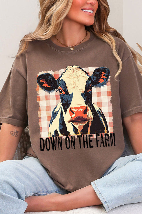 Down On the Farm Cow Comfort Colors Adult Ring-Spun Cotton Tee