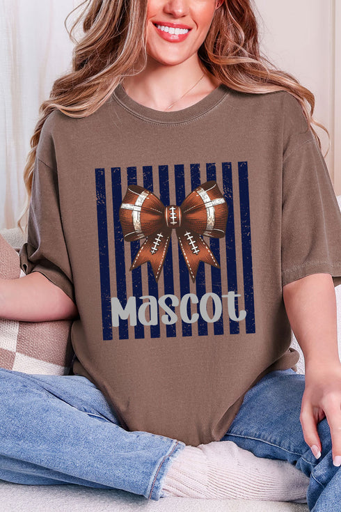 Personalized Navy Varsity Bow Comfort Colors Adult Ring-Spun Cotton Tee *Enter Mascot Name