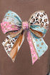 Pastel Leopard Bow Comfort Colors Adult Ring-Spun Cotton Tee