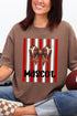 Personalized Red & White Varsity Bow Comfort Colors Adult Ring-Spun Cotton Tee *Enter Mascot Name