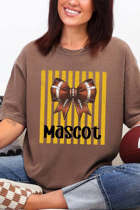 Personalized Yellow Gold Varsity Bow Comfort Colors Adult Ring-Spun Cotton Tee *Enter Mascot Name