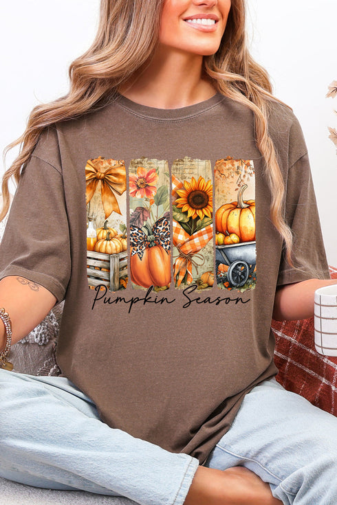Pumpkin Season Collage Comfort Colors Adult Ring-Spun Cotton Tee