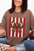 Red & White Varsity Bow Comfort Colors Adult Ring-Spun Cotton Tee