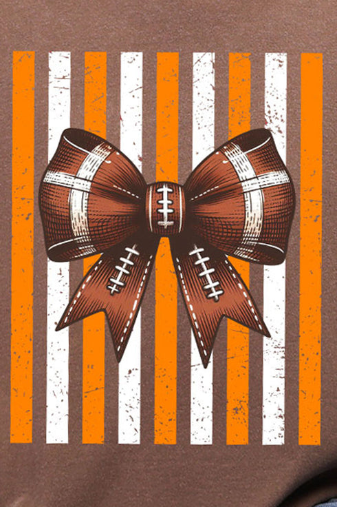 Fiery Orange & White Varsity Bow Comfort Colors Adult Ring-Spun Cotton Tee