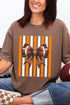 Fiery Orange & White Varsity Bow Comfort Colors Adult Ring-Spun Cotton Tee