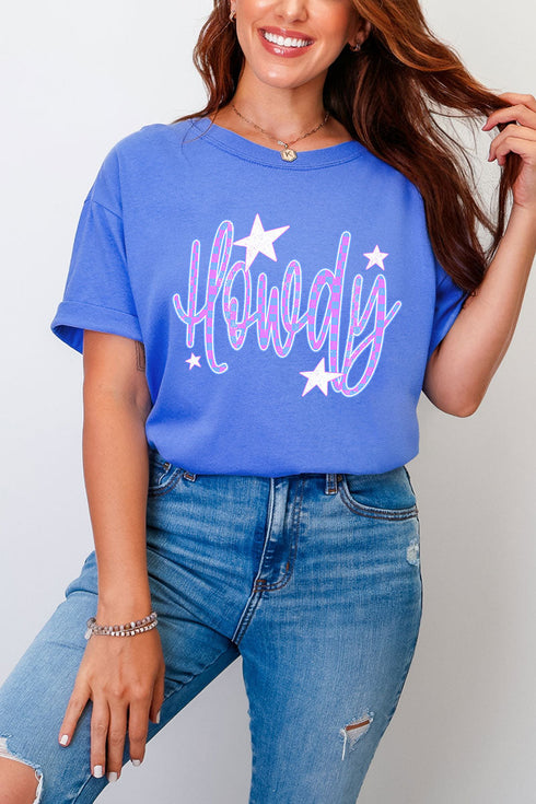 Electric Cowgirl Howdy Comfort Colors Adult Ring-Spun Cotton Tee