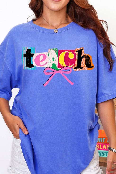 Retro Teach Ribbon Comfort Colors Adult Ring-Spun Cotton Tee