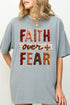 Faux Yarn Faith Over Fear Comfort Colors Adult Ring-Spun Cotton Tee