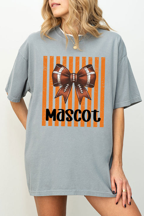 Personalized Orange Varsity Bow Comfort Colors Adult Ring-Spun Cotton Tee *Enter Mascot Name