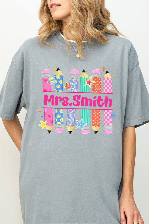 Personalized Pencil Party Comfort Colors Adult Ring-Spun Cotton Tee