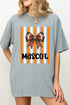 Personalized Fiery Orange & White Varsity Bow Comfort Colors Adult Ring-Spun Cotton Tee *Enter Mascot Name
