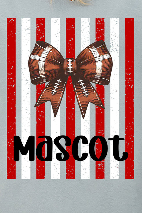 Personalized Red & White Varsity Bow Comfort Colors Adult Ring-Spun Cotton Tee *Enter Mascot Name
