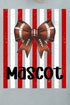 Personalized Red & White Varsity Bow Comfort Colors Adult Ring-Spun Cotton Tee *Enter Mascot Name