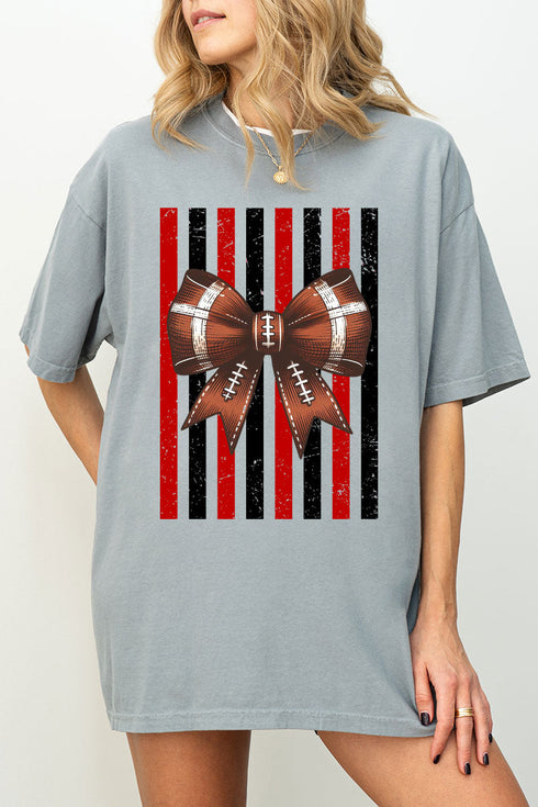 Red & Black Varsity Bow Comfort Colors Adult Ring-Spun Cotton Tee