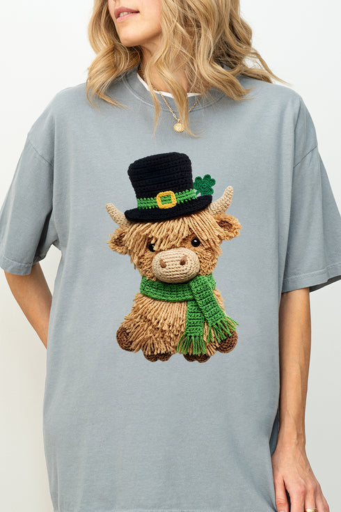 Shamrock & Moo Faux Yarn Comfort Colors Adult Ring-Spun Cotton Tee