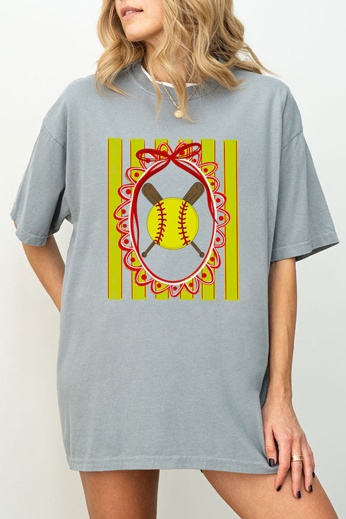Softball Stripes Comfort Colors Adult Ring-Spun Cotton Tee