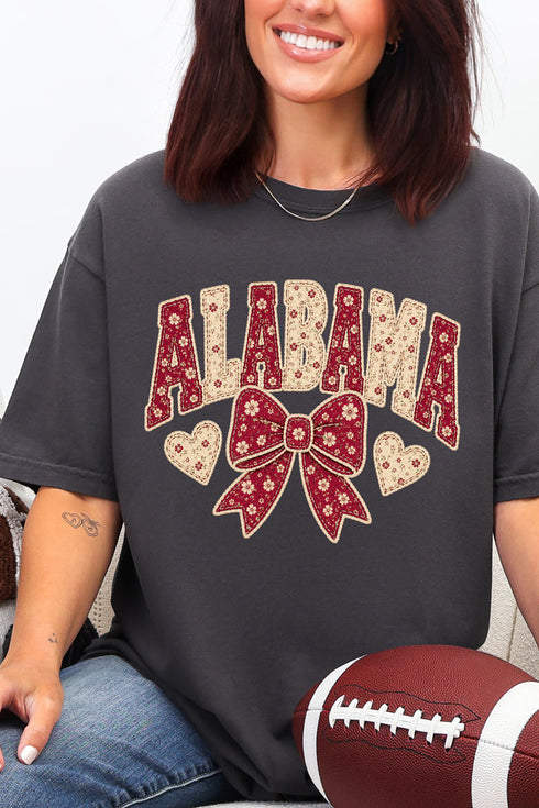 Alabama Blooming Bow Comfort Colors Adult Ring-Spun Cotton Tee