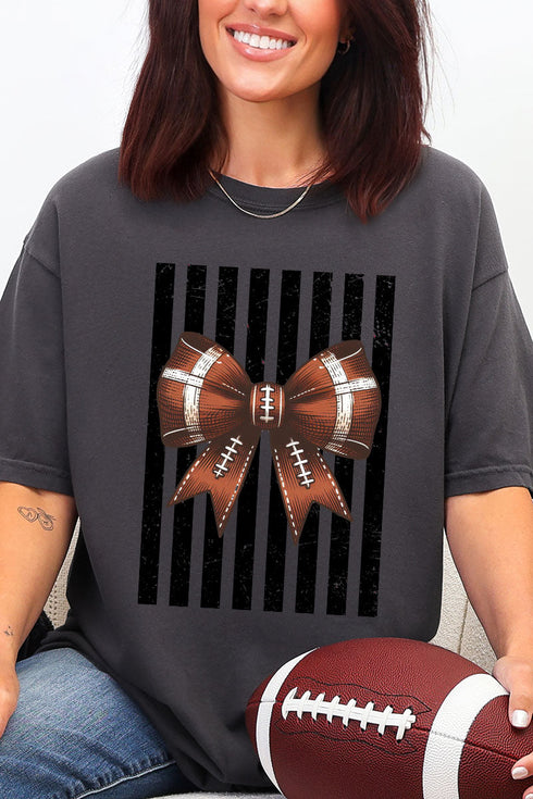 Black Varsity Bow Comfort Colors Adult Ring-Spun Cotton Tee