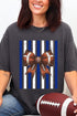 Blue & White Varsity Bow Comfort Colors Adult Ring-Spun Cotton Tee