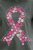 Floral In October We Fight Ribbon Comfort Colors Adult Ring-Spun Cotton Tee