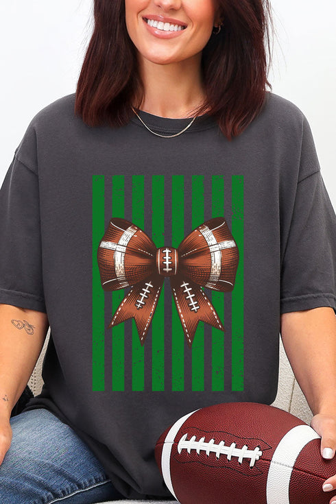 Green Varsity Bow Comfort Colors Adult Ring-Spun Cotton Tee