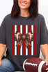 Red & White Varsity Bow Comfort Colors Adult Ring-Spun Cotton Tee