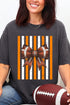 Fiery Orange & White Varsity Bow Comfort Colors Adult Ring-Spun Cotton Tee