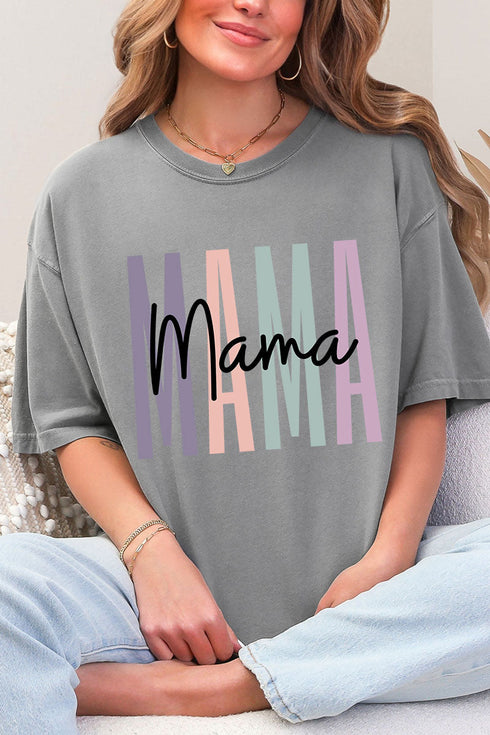 Block Script Mama Comfort Colors Adult Ring-Spun Cotton Tee