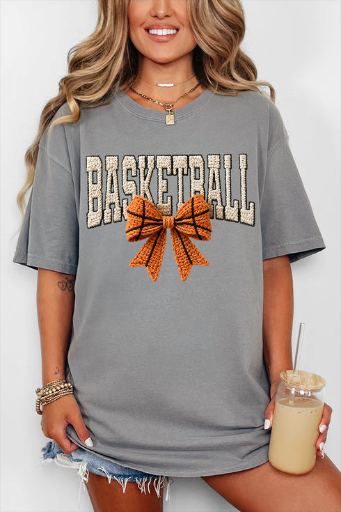 Faux Yarn Basketball Coquette Comfort Colors Adult Ring-Spun Cotton Tee