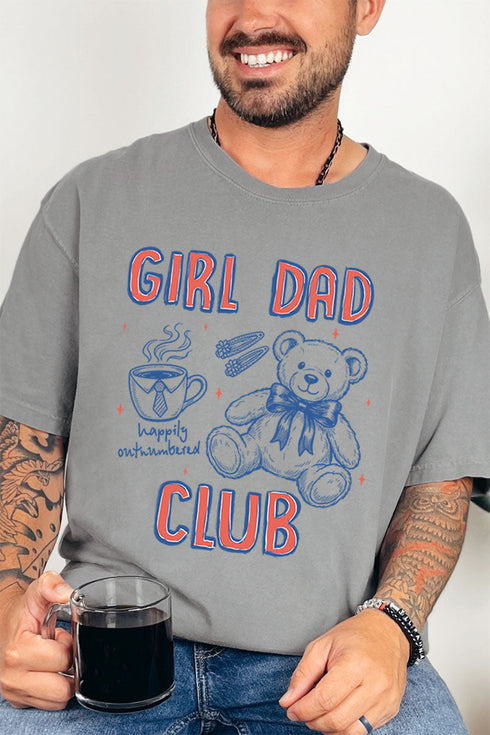 Happily Outnumbered Girl Dad Club Comfort Colors Adult Ring-Spun Cotton Tee