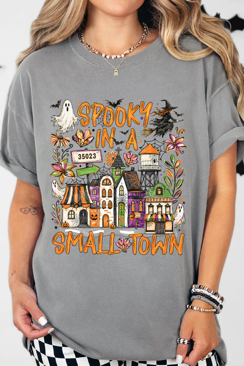Personalized Spooky In A Small Town Comfort Colors Adult Ring-Spun Cotton Tee *Enter Zip Code