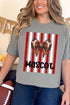 Personalized Red & White Varsity Bow Comfort Colors Adult Ring-Spun Cotton Tee *Enter Mascot Name