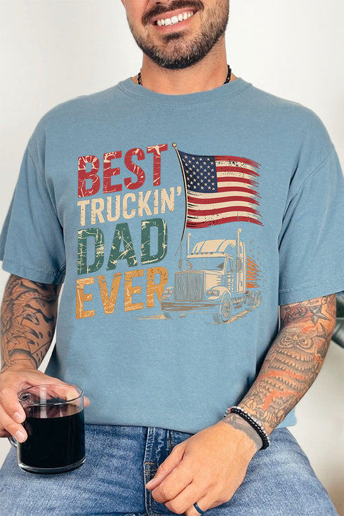 Best Truckin' Dad Ever Comfort Colors Adult Ring-Spun Cotton Tee