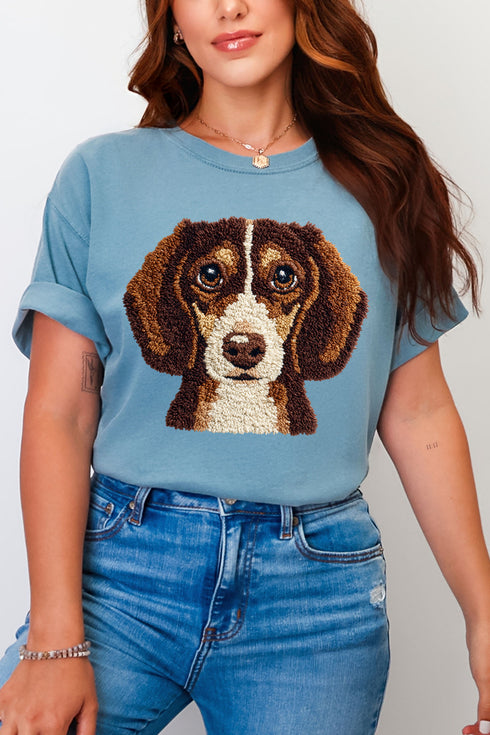 Faux Yarn Dachshund Comfort Colors Adult Ring-Spun Cotton Tee