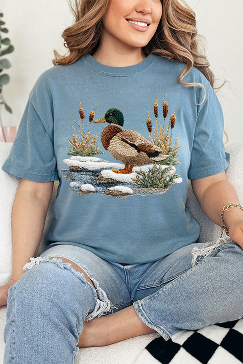 Faux Yarn Winter Mallard Comfort Colors Adult Ring-Spun Cotton Tee