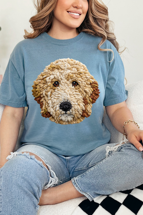 Faux Yarn Goldendoodle Comfort Colors Adult Ring-Spun Cotton Tee