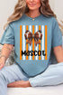 Personalized Fiery Orange & White Varsity Bow Comfort Colors Adult Ring-Spun Cotton Tee *Enter Mascot Name