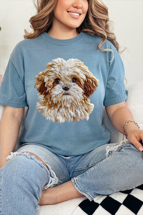 Faux Yarn Shih Tzu Comfort Colors Adult Ring-Spun Cotton Tee