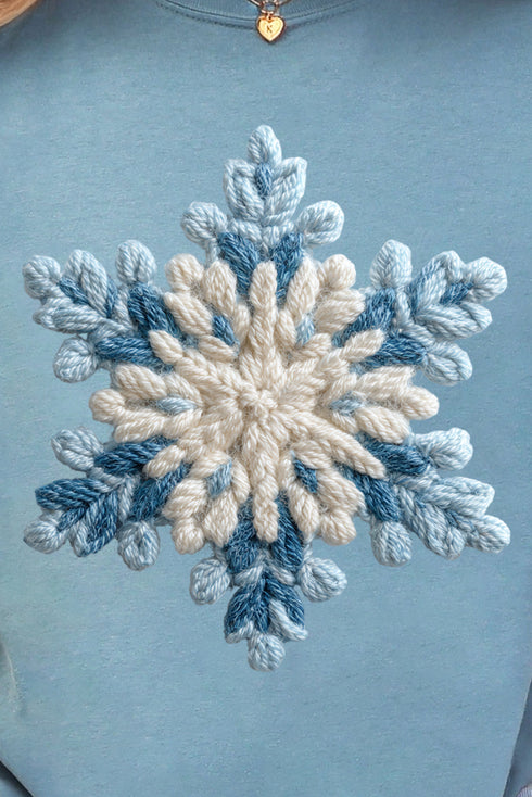 Faux Yarn Snow Day Snowflake Comfort Colors Adult Ring-Spun Cotton Tee