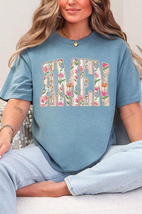 Pearls & Petals Amen Comfort Colors Adult Ring-Spun Cotton Tee