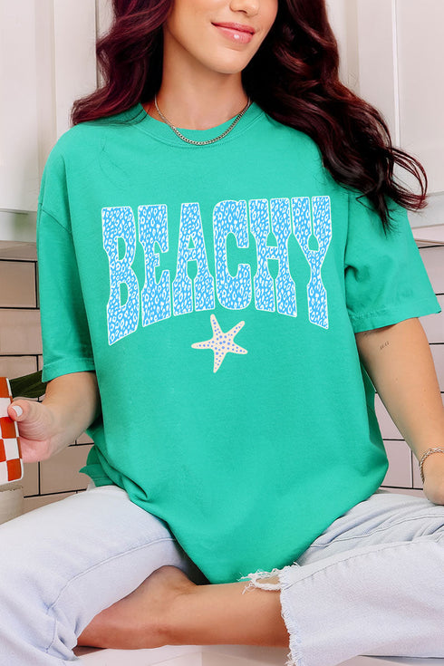 Coastal Beachy Leopard Comfort Colors Adult Ring-Spun Cotton Tee