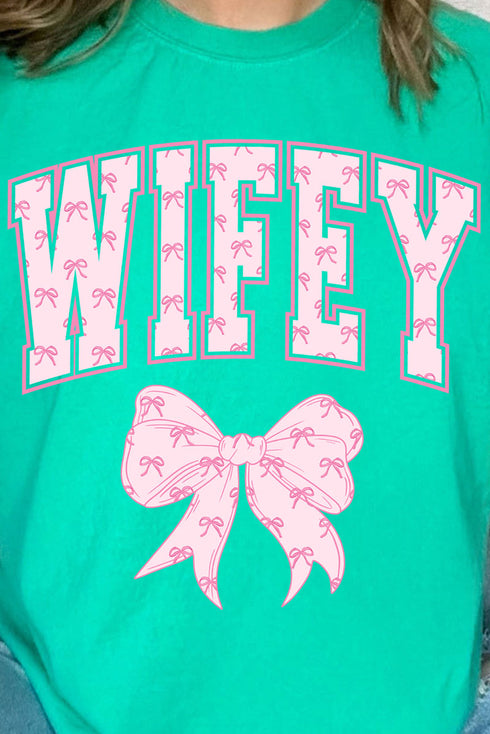 Pink Wifey Coquette Comfort Colors Adult Ring-Spun Cotton Tee
